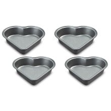 Посуда и формы для выпечки и запекания nonstick 4-Pc. Mini Heart Cake Pan Set