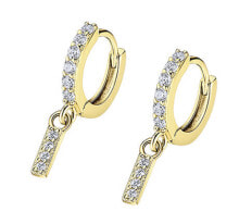 Ювелирные серьги Glittering gold-plated earrings with clear zircons LP3272-4 / 2