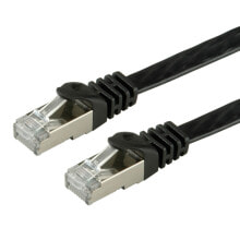 Купить кабели и разъемы для аудио- и видеотехники VALUE by ROTRONIC-SECOMP AG: VALUE Ftp Patchk. Kat6/Kl.E flach schwarz 0.5m - Cable - Network