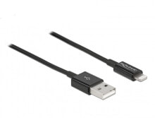 Компьютерный разъем или переходник Delock USB data and charging cable for iPhone , iPad , iPod, black 1 m