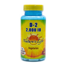 Витамин D nature's Life Vitamin D-2 Витамин D-2 2000 МЕ 90 вегетарианских капсул