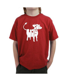LA Pop Art big Boy's Word Art T-shirt - Holy Cow