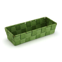 Basket Versa Rectangular Dark green Textile 10 x 6 x 25 cm