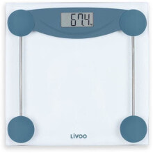 LIVOO DOM426B - Электронные весы для ванной комнаты - Пластина из закаленного стекла и ЖК-экран - Вес до 180 кг - Деление на 100 г