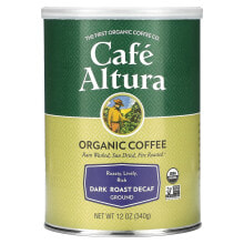 Кафе Алтура, Органический кофе, темная обжарка без кофеина, молотый, 340 г (12 унций)