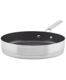 KitchenAid 3-Ply Base Stainless Steel Nonstick Induction Stovetop Grill Pan, 10.25