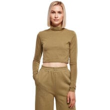 URBAN CLASSICS Organic Cropped Long Sleeve High Neck T-Shirt