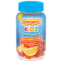 Витамины и БАДы для детей Emergen-C Kidz Immune Fun-Tastic Fruit Детский комплекс витаминов С, В и Д для укрепления иммунитета 44 мармеладок с фруктовым вкусом
