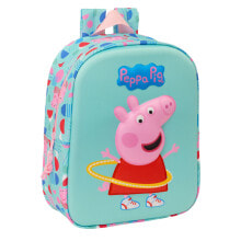 School Bag Peppa Pig Green Pink 22 x 27 x 10 cm 3D