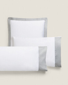Bordered sateen pillowcase