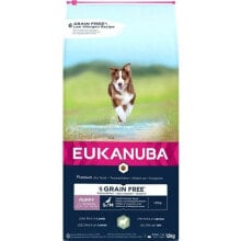 Купить сухие корма для собак Eukanuba: Фураж Eukanuba Grain Free Puppy Small&Medium Lamb Мясо ягненка 12 kg