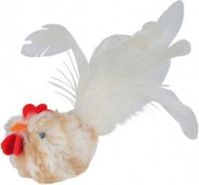 Trixie Toy White cock with feathers (with sound) 8 cm