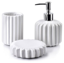 Soap dishes, glasses and dispensers