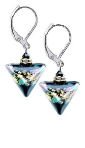 Ювелирные серьги Krásné náušnice Night Flower Triangle s 24karátovým zlatem v perlách Lampglas ETA3
