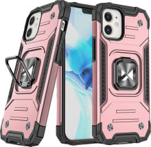 Wozinsky Wozinsky Ring Armor pancerne hybrydowe etui pokrowiec + magnetyczny uchwyt iPhone 12 mini różowy