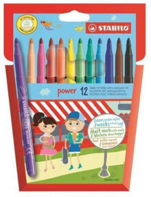 Фломастеры для рисования для детей stabilo Markers Power, 18 colors, case (205489)