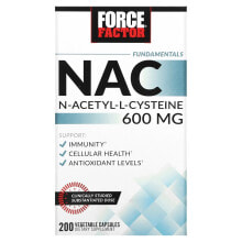 Антиоксиданты force Factor, Fundamentals, NAC, N-ацетил-L цистеин, 600 мг, 200 вегетарианских капсул
