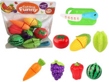 Игрушечная еда и посуда для девочек Игровой набор Askato Доска с фруктами и овощами для нарезки