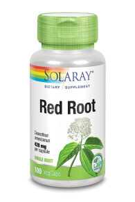 Слабительные, диуретики и средства для очищения организма Solaray Red Root Цеанотус ( краснокоренник ) 420 мг - 100 растительных капсул