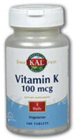 Витамин К kal Vitamin K -Витамин К--100 мг--100 веганских таблеток
