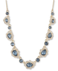 Купить кулоны и подвески Marchesa: Marchesa gold-Tone Crystal & Pear-Shape Stone Statement Necklace, 16" + 3" extender