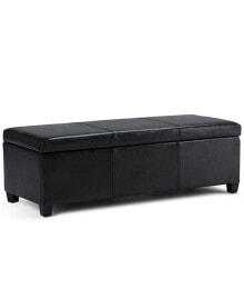 Simpli Home easton Faux Leather Rectangular Storage Ottoman