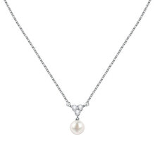 Ювелирные колье charming silver necklace with pearl Gioia SAER50