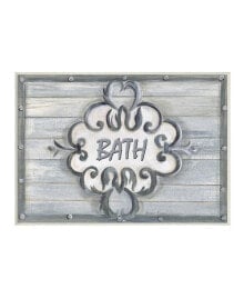 Stupell Industries bath Gray Bead Board with Scroll Bathroom Wall Plaque Art, 10