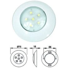 GOLDENSHIP IP67 12-24V 6W 75 mm Flush Mount Courtesy Led Light