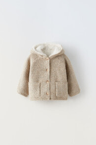 Interlock knit 3/4 length coat