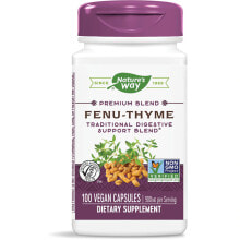 Витамины и БАДы для пищеварительной системы Nature's Way Fenu-Thyme Натуральная растительная смесь для улучшения пищеварения 100 капсул