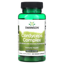 Swanson, Комплекс кордицепса с грибами рейши и шиитаке, 60 растительных капсул