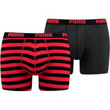 Мужские трусы мужские трусы боксеры 2 пары черные/красные Boxer shorts Puma Stripe 1515 Boxer 2P M 591015001 786
