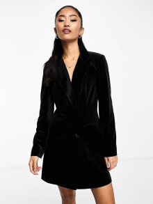 Miss Selfridge going out velvet blazer dress in black купить в аутлете