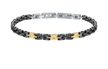 Мужской браслет глидерный стальной черный Morellato Modern bracelet for men with diamonds SAUK03