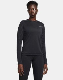 Купить женские футболки и топы Nike Running: Nike Running Pacer crew neck long sleeve top in black