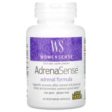 Витамины и БАДы для нервной системы Natural Factors, Womensense, AdrenaSense, Adrenal Formula, 60 Vegetarian Capsules