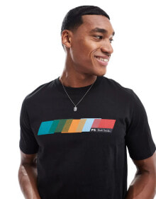 Купить мужские футболки и майки PS Paul Smith: PS Paul Smith t-shirt with multi logo in black