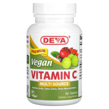 Витамин С дева, Веганский витамин C, из нескольких источников, 90 таблеток