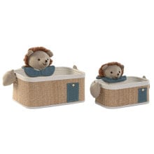 Basket set Home ESPRIT Green Natural 40 x 32 x 27 cm (2 Pieces)