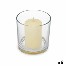Scented Candle 10 x 10 x 10 cm (6 Units) Glass Vanilla
