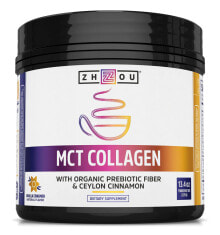 Коллаген Zhou MCT Collagen Коллаген I и III типа с маслом МСТ и пребиотиками, с ароматом ванили и корицы 379 г