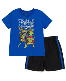 Купить детские комплекты и форма для мальчиков Teenage Mutant Ninja Turtles: Toddler Boys Donatello Leonardo Michelangelo Raphael T-Shirt and Shorts Outfit Set to