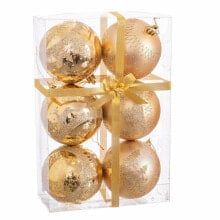 Christmas Baubles Golden Plastic Deer 8 x 8 x 8 cm (6 Units)