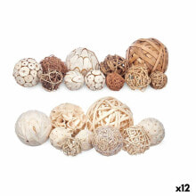 Set of Decorative Balls Белый Коричневый (12 штук)
