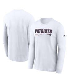 Nike men's White New England Patriots Infograph Lock Up Performance Long Sleeve T-shirt
