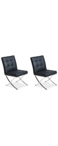 Noble House kalem Set of 2 Leather Side Chairs