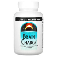 Витамины и БАДы для улучшения памяти и работы мозга Source Naturals, Brain Charge, 60 Tablets