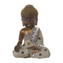 Decorative Figure Alexandra House Living White Golden Acrylic Plastic Melamin Buddha 14 x 9 x 20 cm