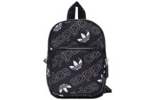 adidas originals 经典logo满印印花 书包背包双肩包 迷你 男女同款情侣款 黑色 / Рюкзак Backpack Adidas Originals DV0192